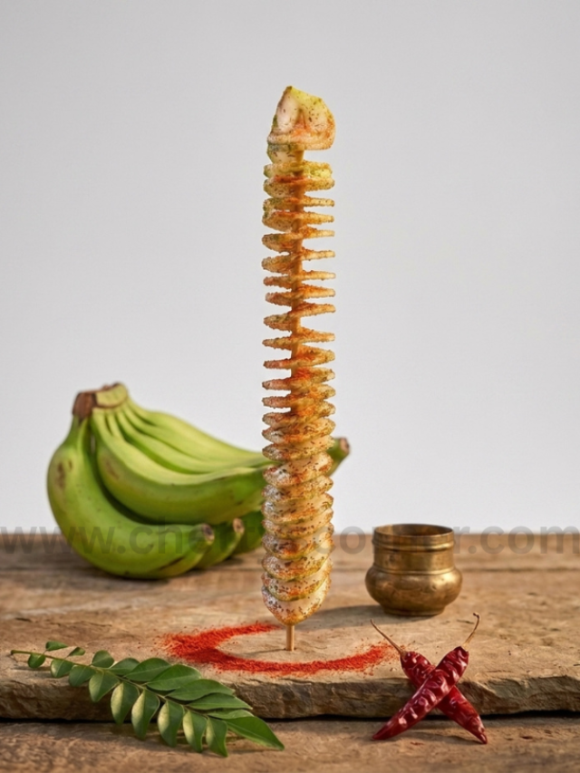 Jain Street Food Bangalore raw banana Twistana at Chetty's Corner