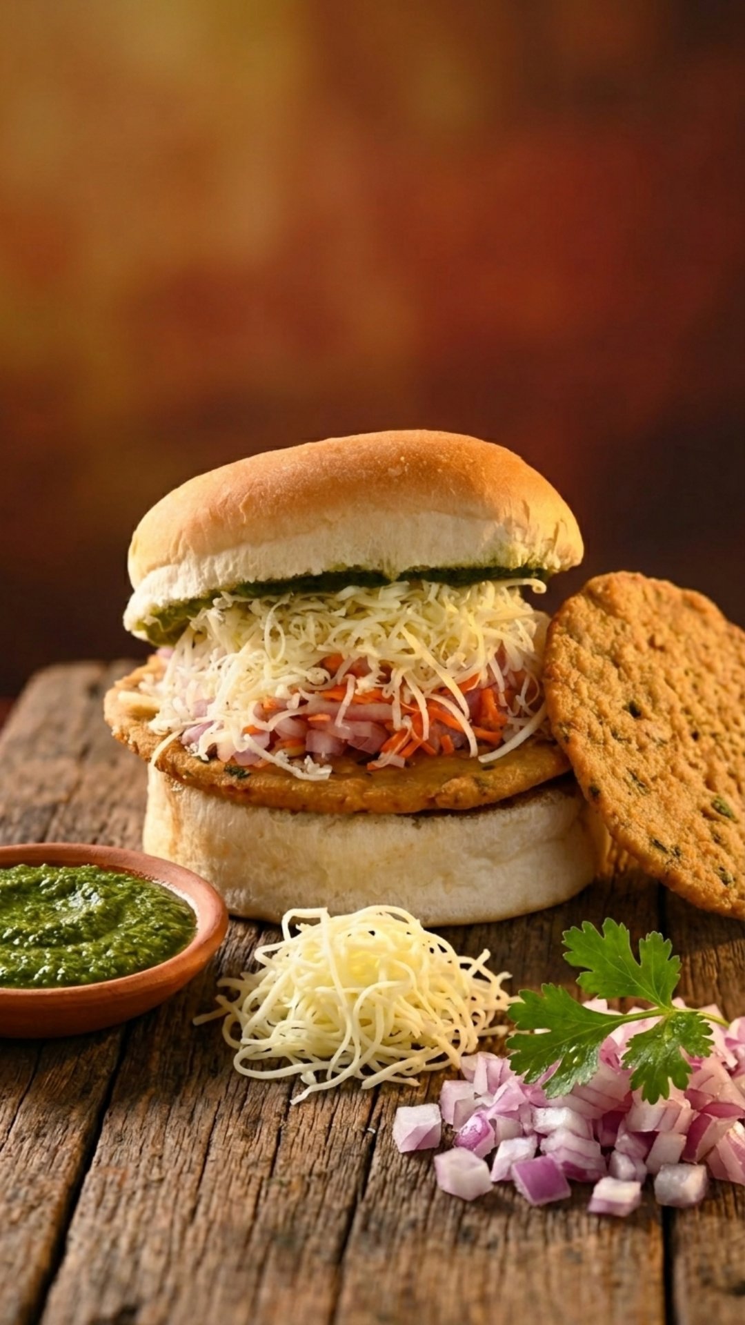 Ingredients and whole Nippat alongside the Bun Nippat Cheese at Chetty's Corner.